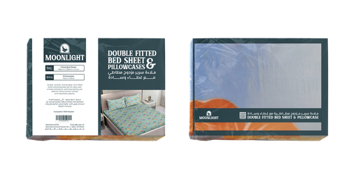Fitted Bedsheet | Moonlight Double with 2 Pillowcases ([MF-1001] Pattern)
