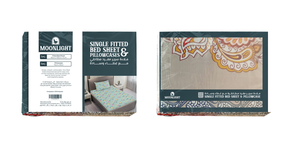Fitted Bedsheet | Moonlight Single With Pillowcase (New Pack)